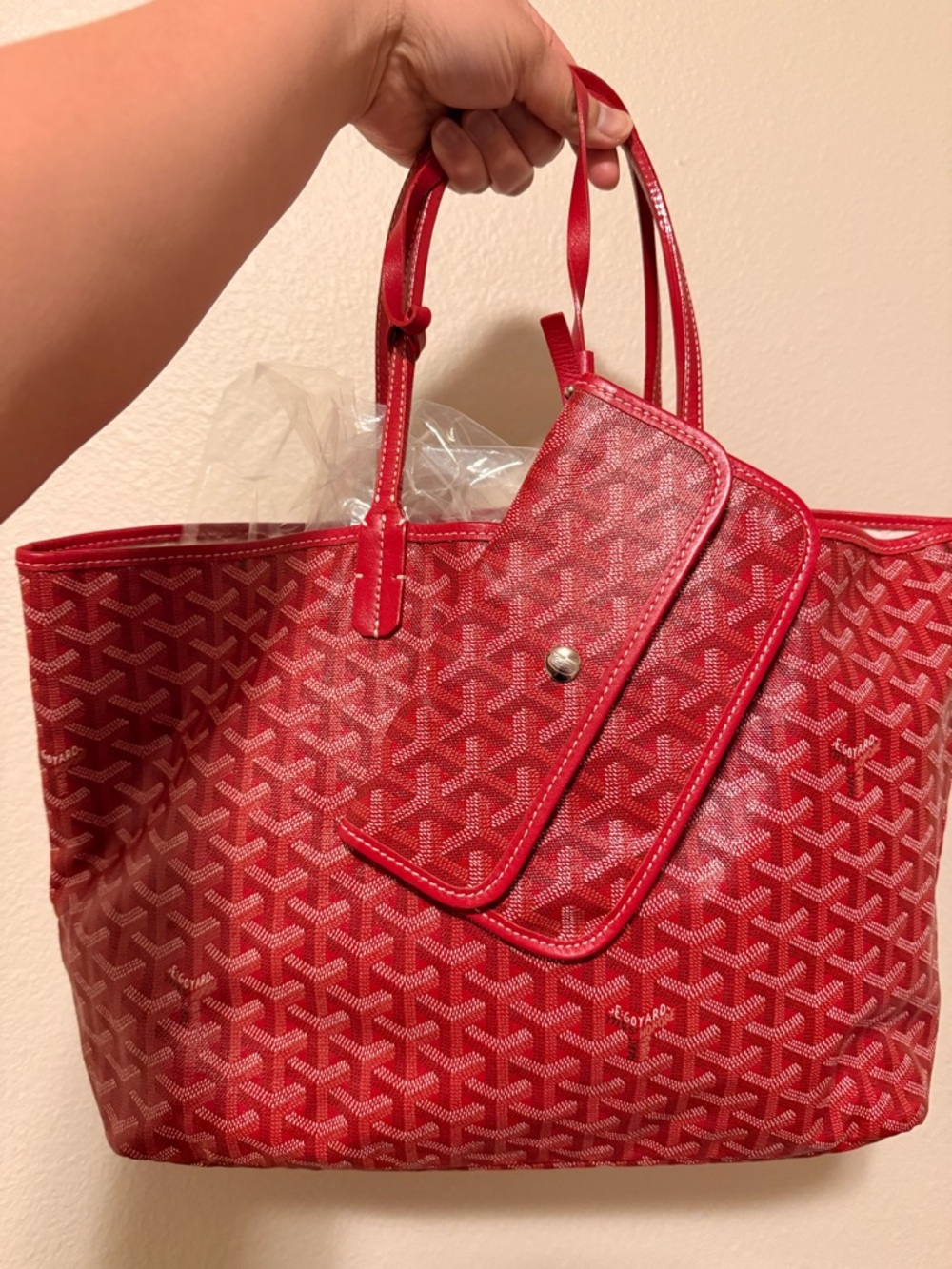 Red Goyard St. Louis PM Tote Bag